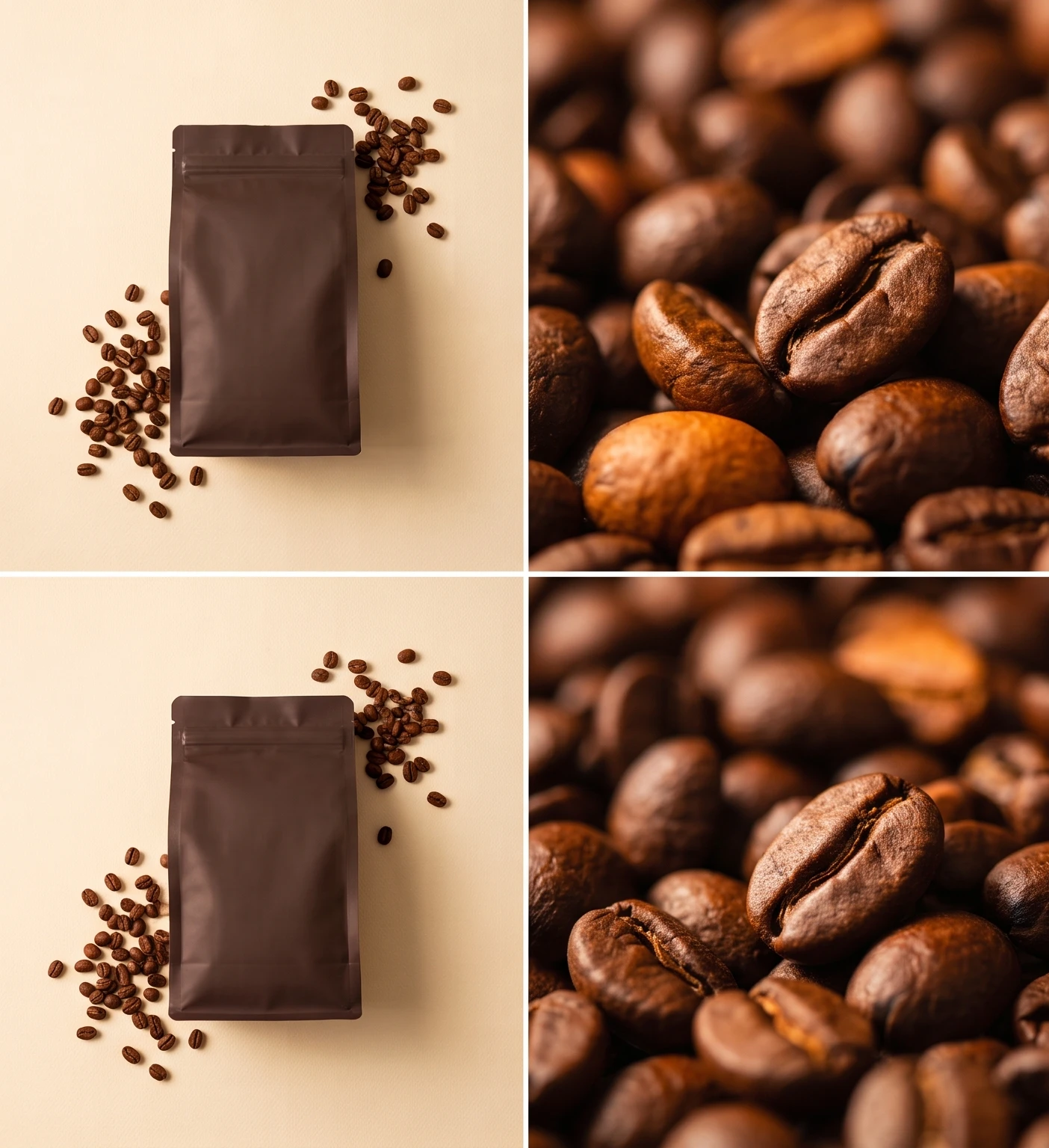 Macro detail of freshly roasted beans